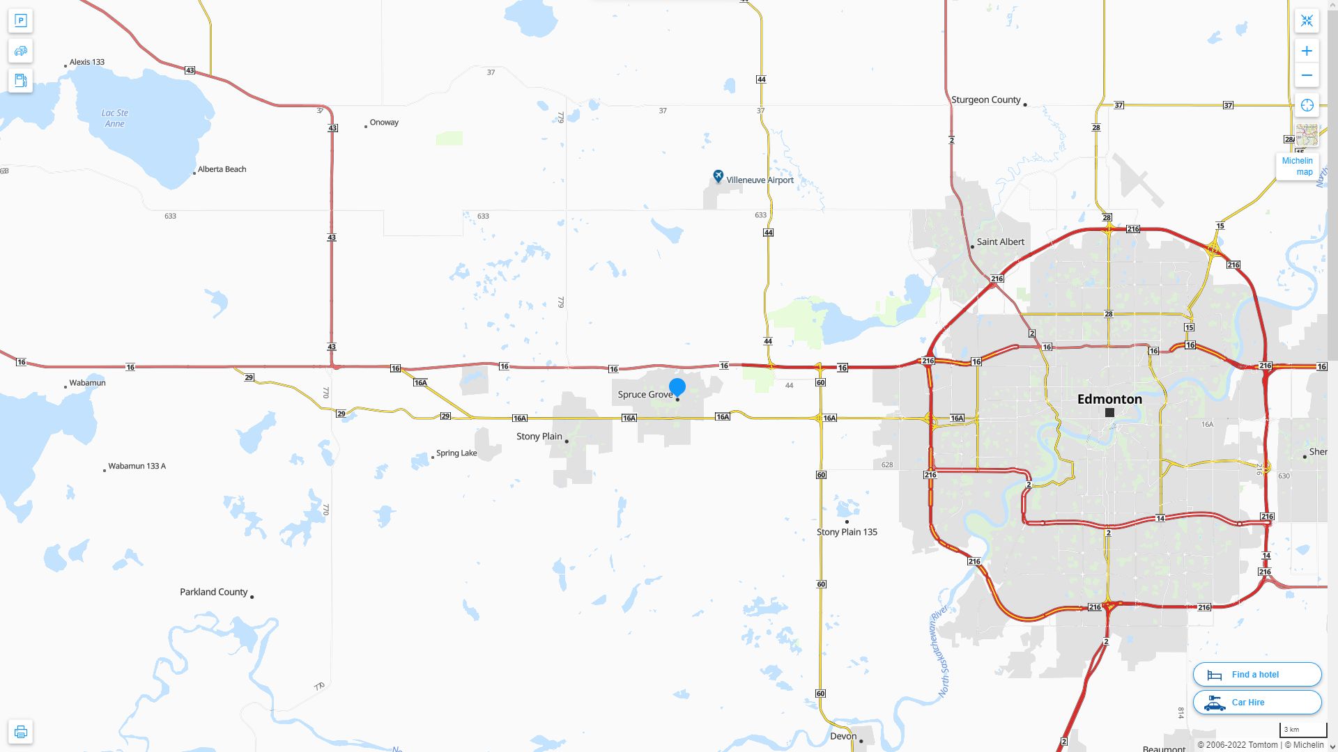 Spruce Grove Highway and Road Map